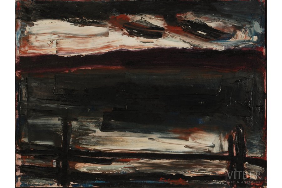 Калмите Янис (1907 - 1996), Вид на соседскую улицу, 1963 г., холст, масло, 60 x 81 см
